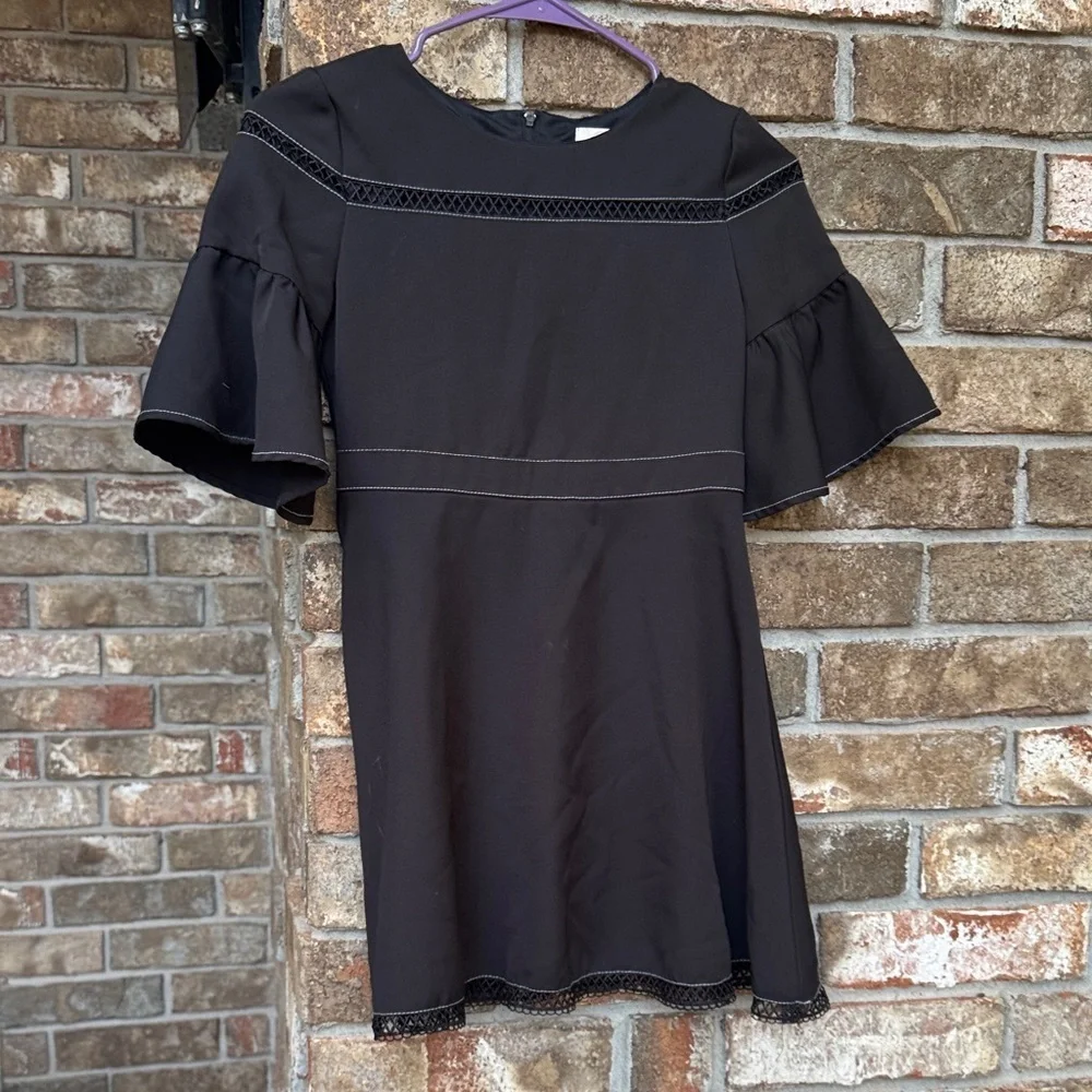 GB Girls Black Mini Dress with Ruffled Sleeves size 10